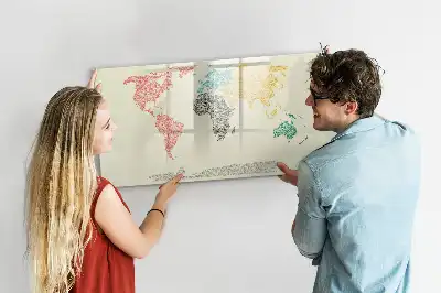 Carte du monde magnétique tableau pour dessiner