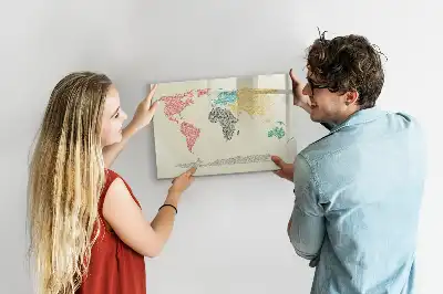 Carte du monde magnétique tableau pour dessiner