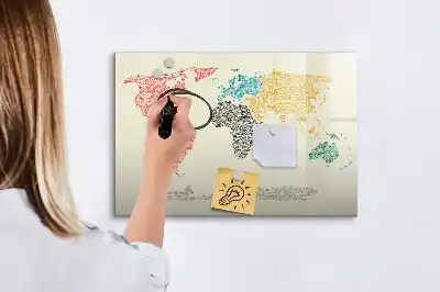 Carte du monde magnétique tableau pour dessiner