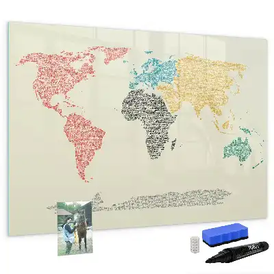 Carte du monde magnétique tableau pour dessiner