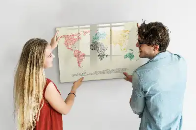 Carte du monde magnétique tableau pour dessiner
