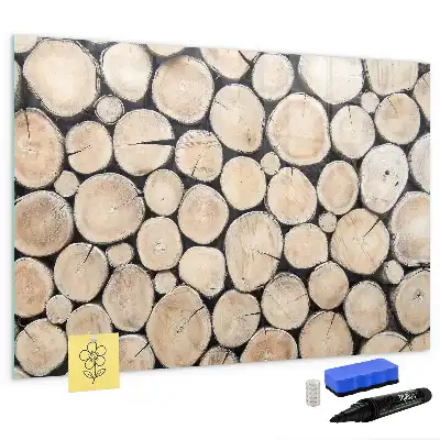 Tableau magnétique à dessiner motif troncs d'arbres coupés