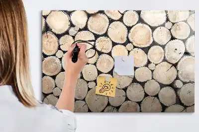 Tableau magnétique à dessiner motif troncs d'arbres coupés