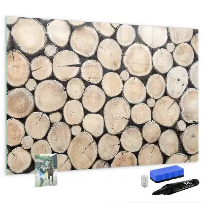 Tableau magnétique à dessiner motif troncs d'arbres coupés