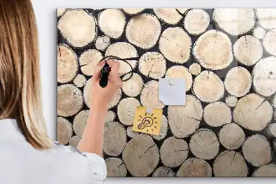 Tableau magnétique à dessiner motif troncs d'arbres coupés