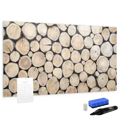 Tableau magnétique à dessiner motif troncs d'arbres coupés
