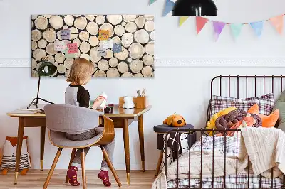 Tableau magnétique à dessiner motif troncs d'arbres coupés