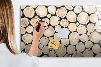 Tableau magnétique à dessiner motif troncs d'arbres coupés