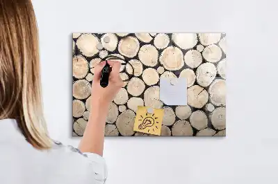 Tableau magnétique à dessiner motif troncs d'arbres coupés