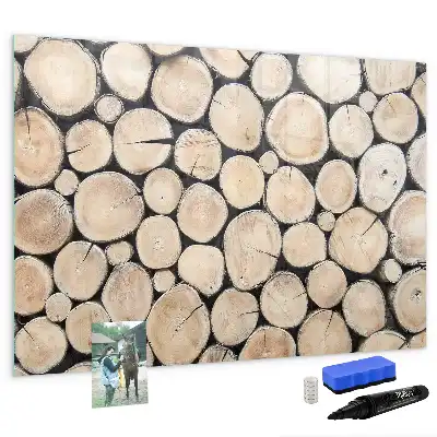Tableau magnétique à dessiner motif troncs d'arbres coupés