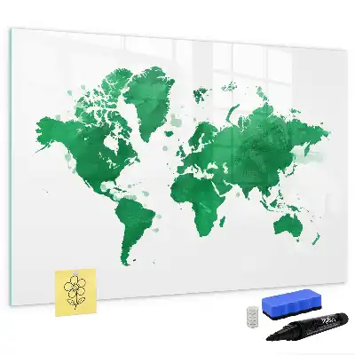 Tableau magnétique pour dessiner carte du monde verte