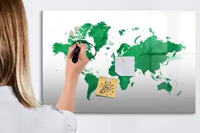 Tableau magnétique pour dessiner carte du monde verte