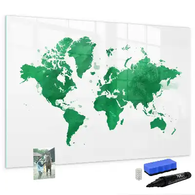Tableau magnétique pour dessiner carte du monde verte