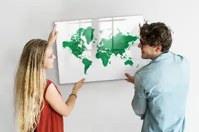 Tableau magnétique pour dessiner carte du monde verte