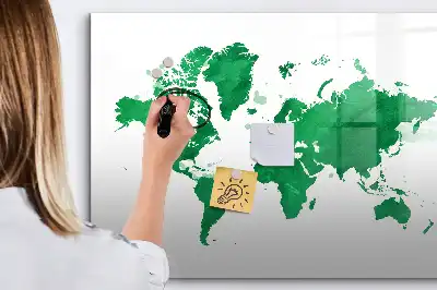 Tableau magnétique pour dessiner carte du monde verte