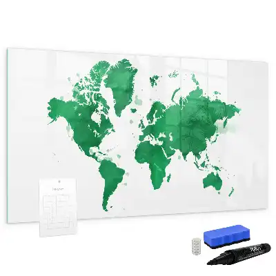 Tableau magnétique pour dessiner carte du monde verte