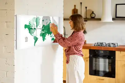 Tableau magnétique pour dessiner carte du monde verte