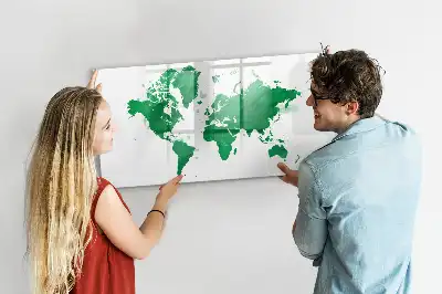 Tableau magnétique pour dessiner carte du monde verte