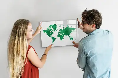 Tableau magnétique pour dessiner carte du monde verte