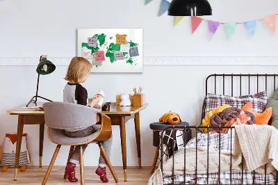 Tableau magnétique pour dessiner carte du monde verte