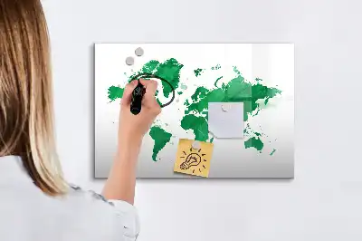 Tableau magnétique pour dessiner carte du monde verte