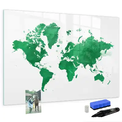 Tableau magnétique pour dessiner carte du monde verte