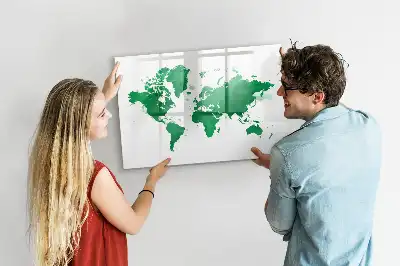 Tableau magnétique pour dessiner carte du monde verte