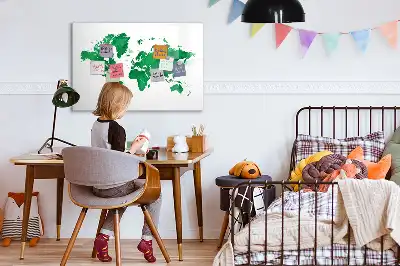 Tableau magnétique pour dessiner carte du monde verte