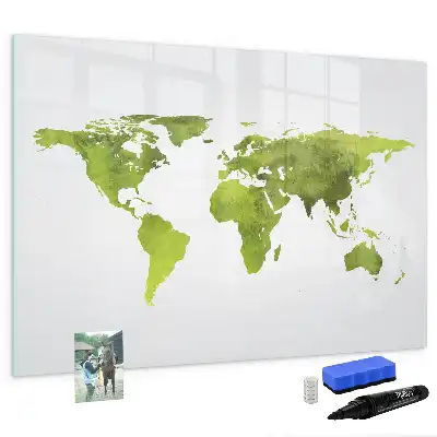Tableau magnétique à dessiner carte du monde en aquarelle
