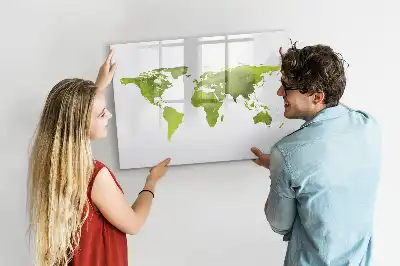 Tableau magnétique à dessiner carte du monde en aquarelle