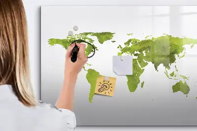 Tableau magnétique à dessiner carte du monde en aquarelle