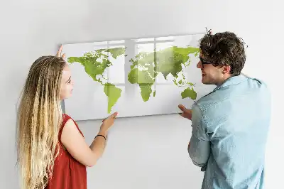 Tableau magnétique à dessiner carte du monde en aquarelle