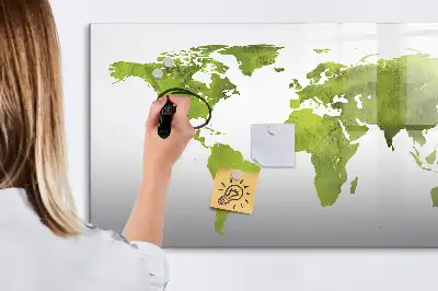 Tableau magnétique à dessiner carte du monde en aquarelle