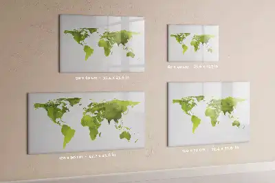 Tableau magnétique à dessiner carte du monde en aquarelle