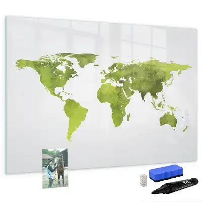 Tableau magnétique à dessiner carte du monde en aquarelle