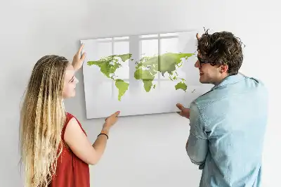 Tableau magnétique à dessiner carte du monde en aquarelle