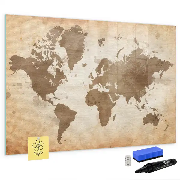 Carte du monde magnétique à dessiner peinte à la main