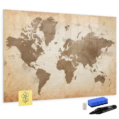 Carte du monde magnétique à dessiner peinte à la main