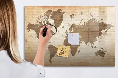 Carte du monde magnétique à dessiner peinte à la main