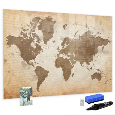 Carte du monde magnétique à dessiner peinte à la main