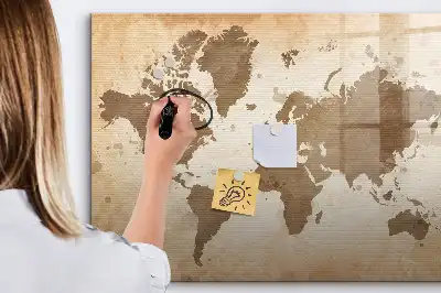 Carte du monde magnétique à dessiner peinte à la main