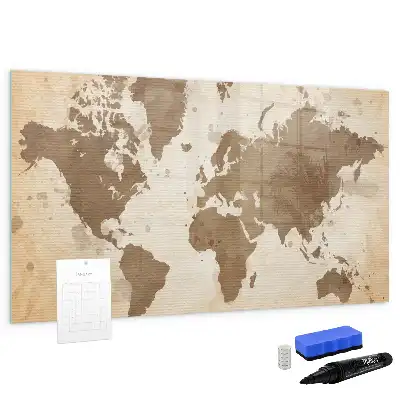 Carte du monde magnétique à dessiner peinte à la main
