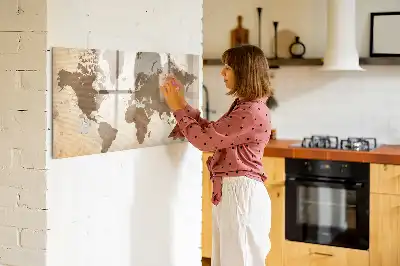 Carte du monde magnétique à dessiner peinte à la main