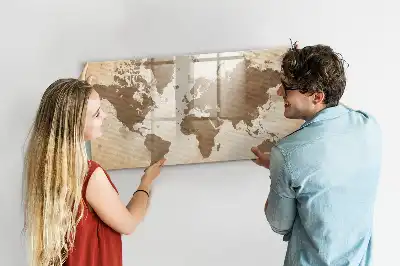 Carte du monde magnétique à dessiner peinte à la main