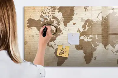 Carte du monde magnétique à dessiner peinte à la main