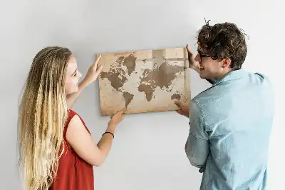 Carte du monde magnétique à dessiner peinte à la main