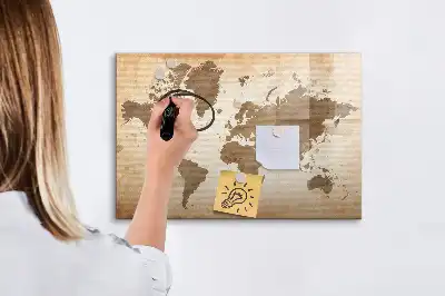 Carte du monde magnétique à dessiner peinte à la main