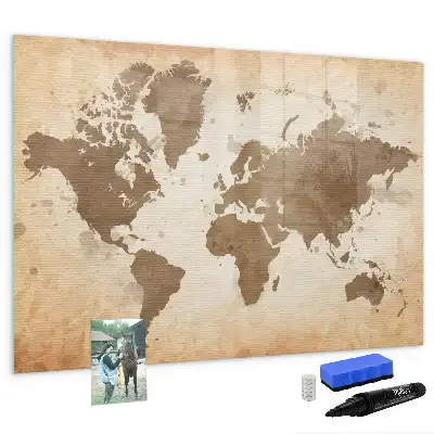 Carte du monde magnétique à dessiner peinte à la main