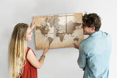 Carte du monde magnétique à dessiner peinte à la main