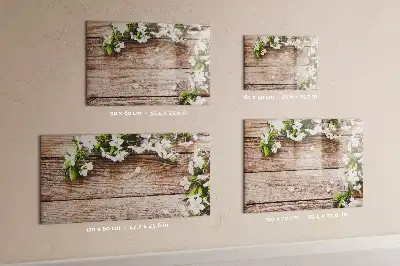 Tableau magnétique à dessiner motif fleurs sur bois